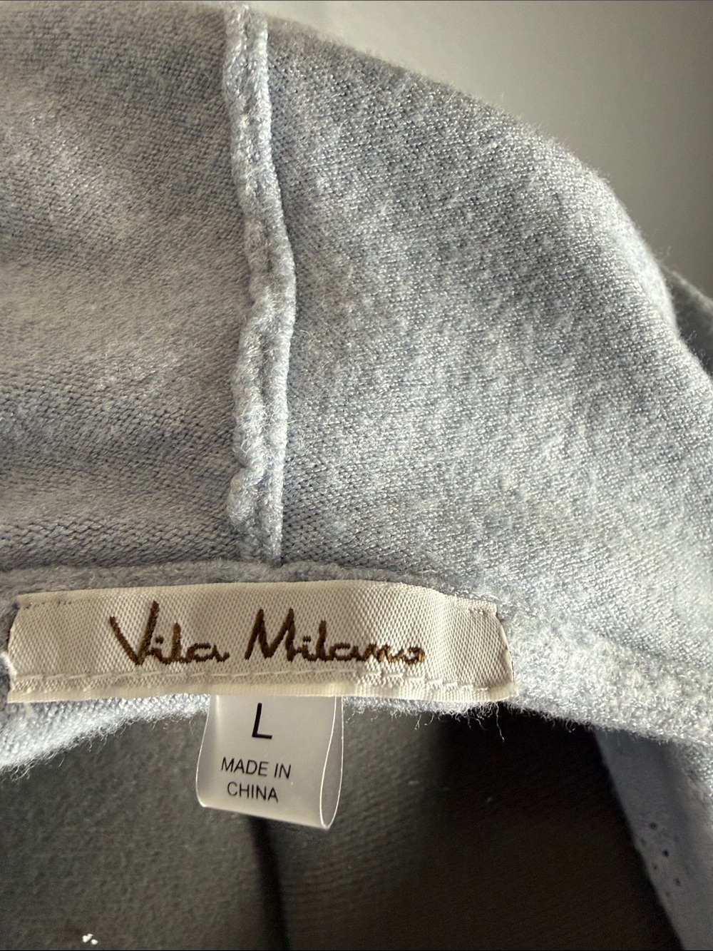 Vila Milano Light Blue Hooded Women's Knit Top - Picture 2 of 5